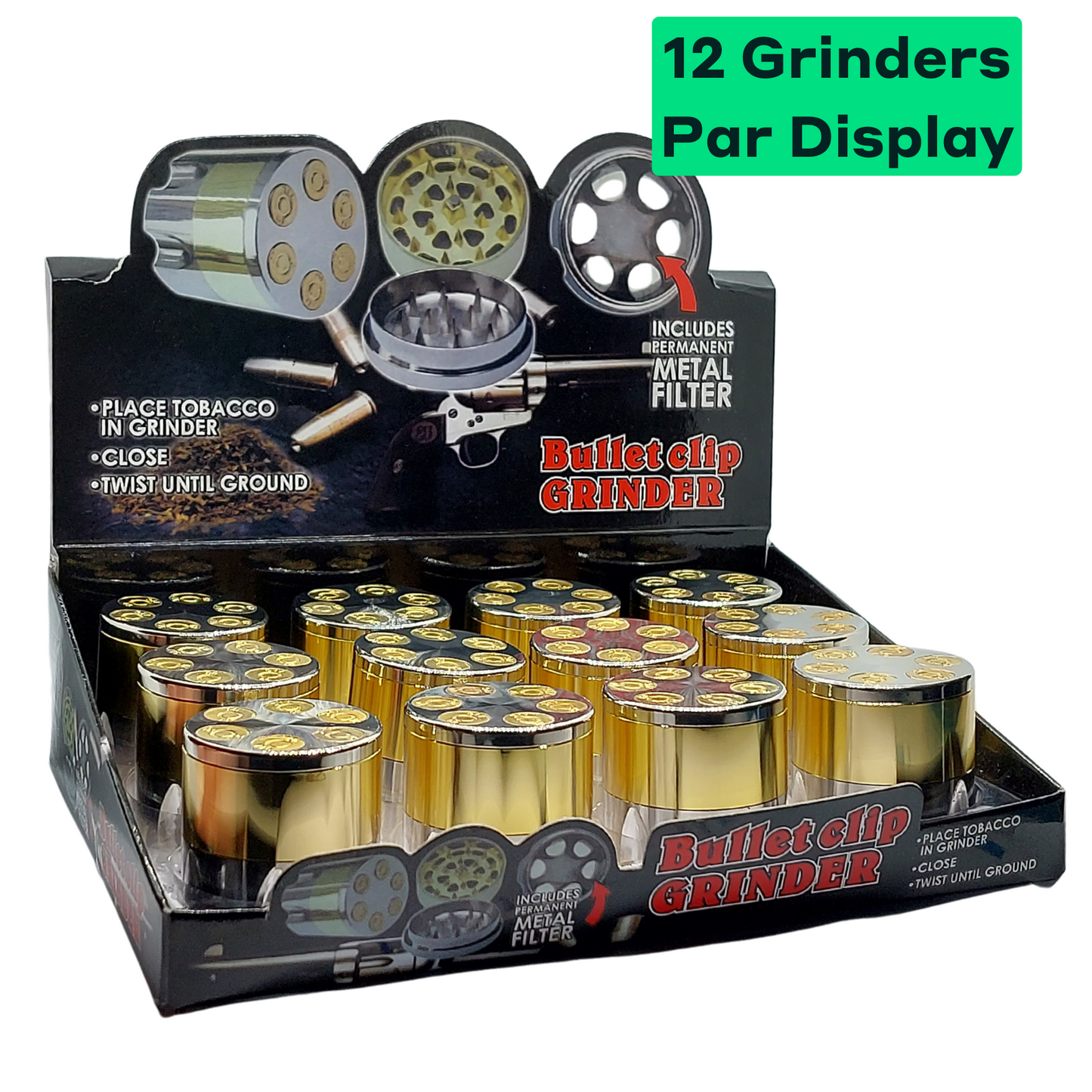 Grinder Barillet 3 Parties (12 grinders)